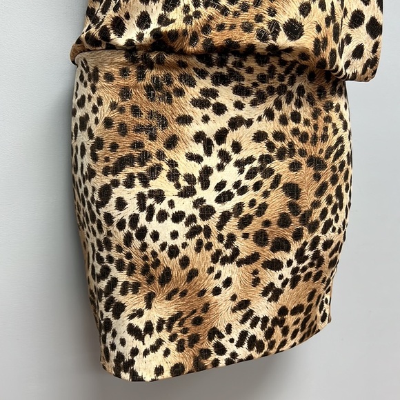 NWT Cache One Shoulder Leopard Print Mini Dress - Picture 4 of 8